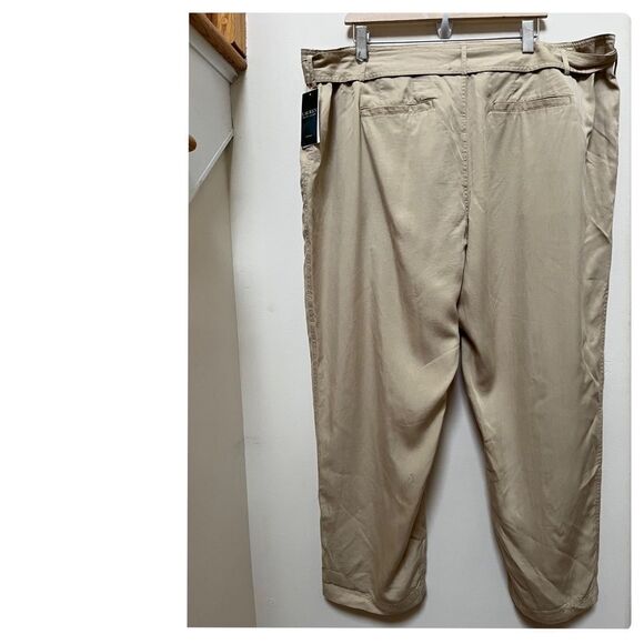 Lauren Ralph Lauren New Neutral Lyocell Tie Waist Pocket Plus Size 20W Pant - Picture 4 of 11